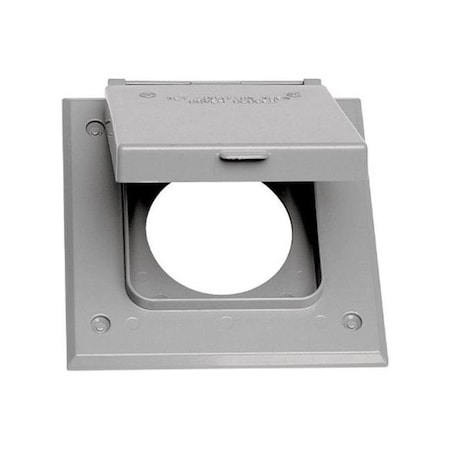 Sigma Engineered Solutions Box Cover, Outlet Box Type, 2 Gang, Metal Die-Cast, Round Receptacle Cover Type 3460359
